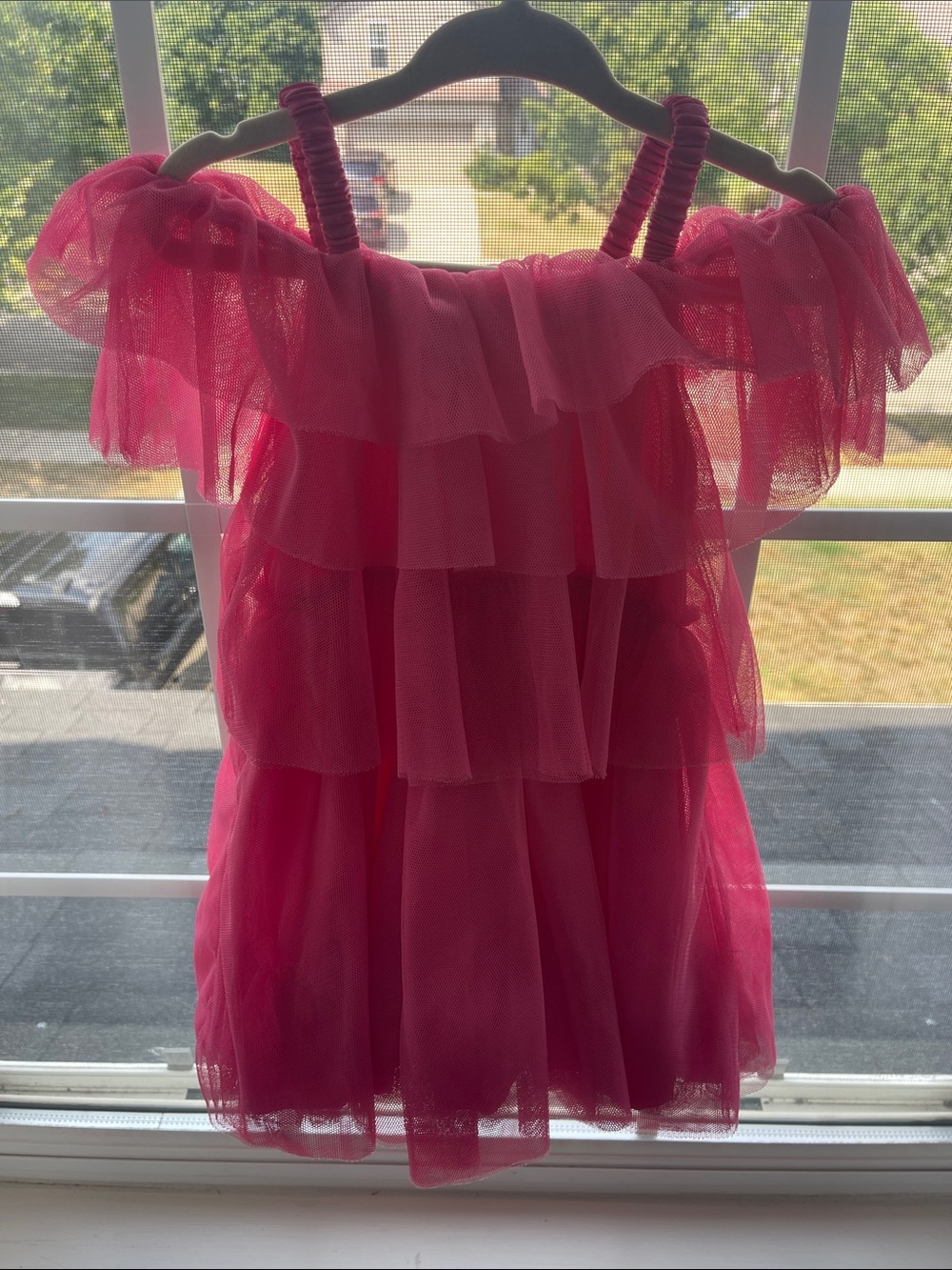 Habitual | Hot Pink Tiered Tulle Dress | 18 Months